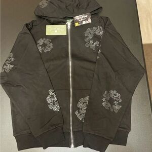 Denim Tears The Cotton Wreath Zip Up Sweatshirt Black